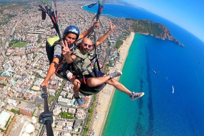 Alanya Paragliding Experience By Local Expert Pilots W/ Transfer - The flight above Cleopatra’s Bay