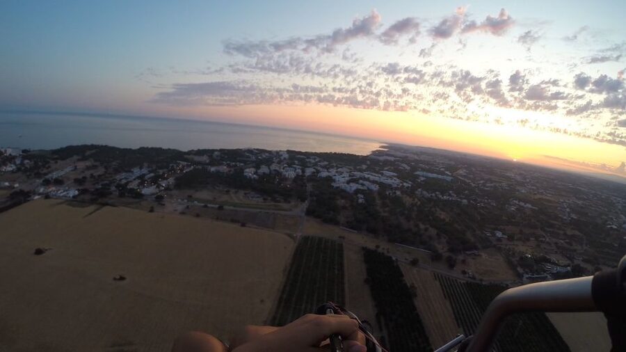 Albufeira: Sunset Paragliding Flight - The sunset view over Albufeira