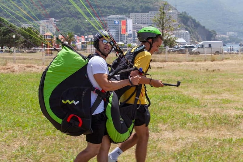 Becici Beach: Tandem Paragliding Flight in Budva Riviera - Making the beach connection work