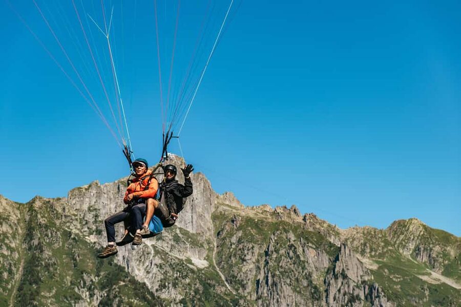 Chamonix: Tandem Paragliding Flight - The Take-Off: A Short Run, Then Silence