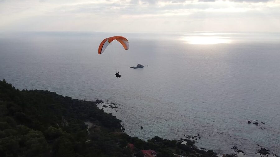Corfu: Paragliding Tandem Flight Above Pelekas Town - When free paragliding becomes a motorized paratrike flight