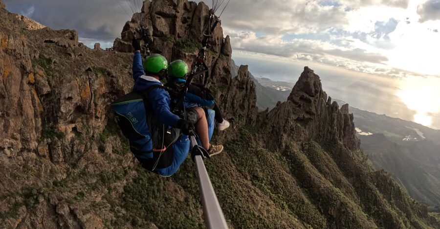 Costa Adaje: Paragliding from 1100m - Incredible landscape! - From Ifonche’s high slopes to La Caleta