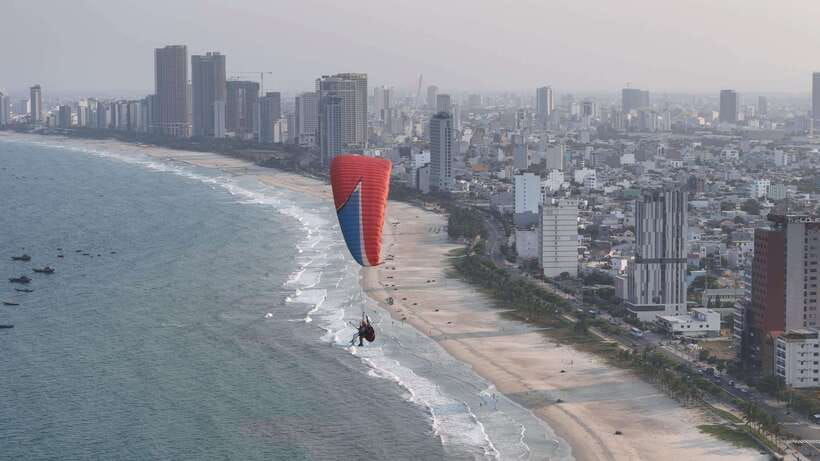 Da Nang Private paragliding experience on Monkey Mountain - Landing at a beach near the fishermen’s village