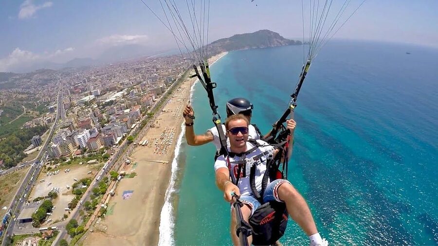 From Antalya, Belek, Side Alanya Paragliding Experience - Landing on the beach