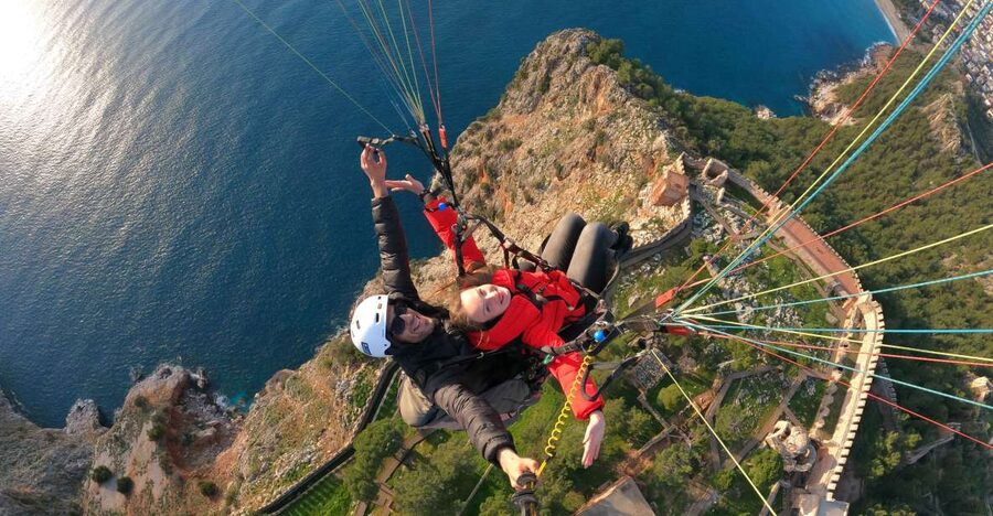 From city of Side Alanya Paragliding - The real shape of the Side to Alanya day