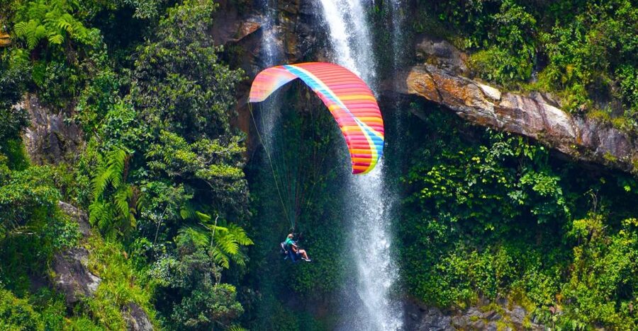 From Medellin: Private Paragliding Tour Over Waterfalls - The Mountain Restaurant Stop on the Way Back