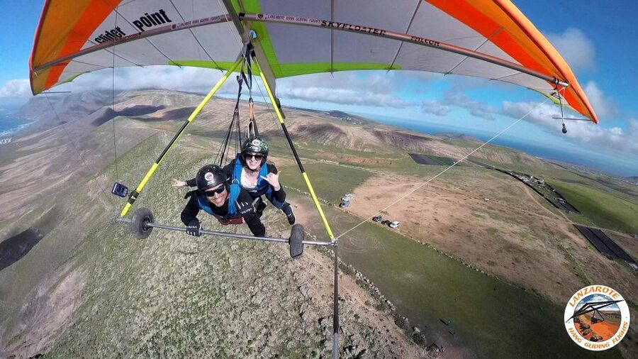 Lanzarote Hang Gliding Tandem Flights - A real free-flight view of Lanzarote