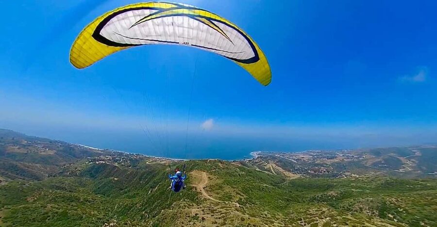 Malibu Hills to Beach: Tandem Paragliding Flight Adventure - A guided landing on Malibu beach