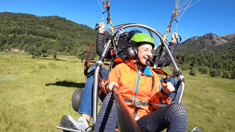 Panticosa: Pyrenees Paragliding Experience - Getting ready with helmet, gloves, and glasses