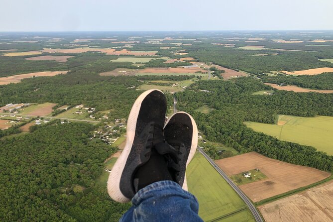 Paraglider flight with a certified instructor - Delmarva from the air