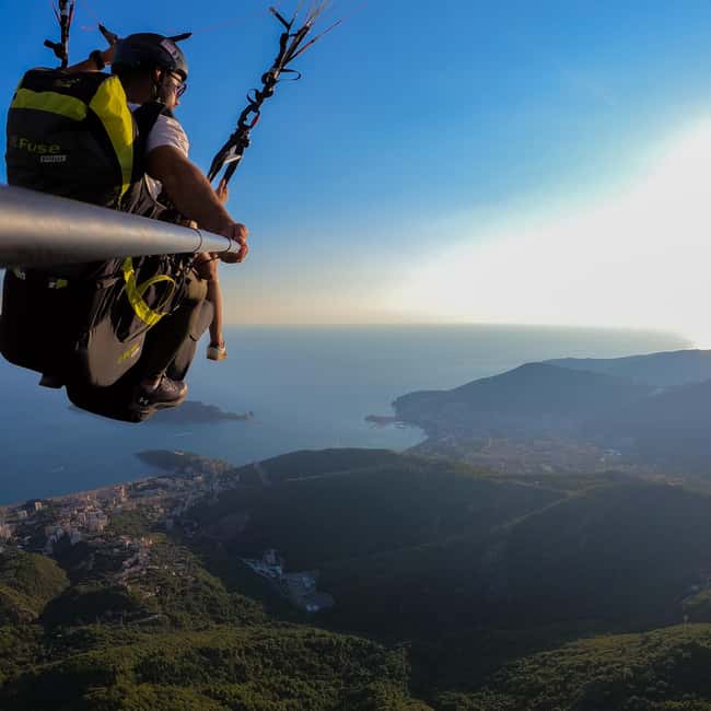 Paragliding in Budva with Certified Pilot (All-Inclusive) - From Bečići to the Brajici takeoff point