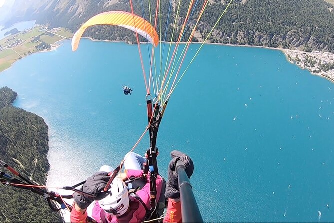 Paragliding Tandem Flights in Engadin - Taking Off Above the Engadin Valley