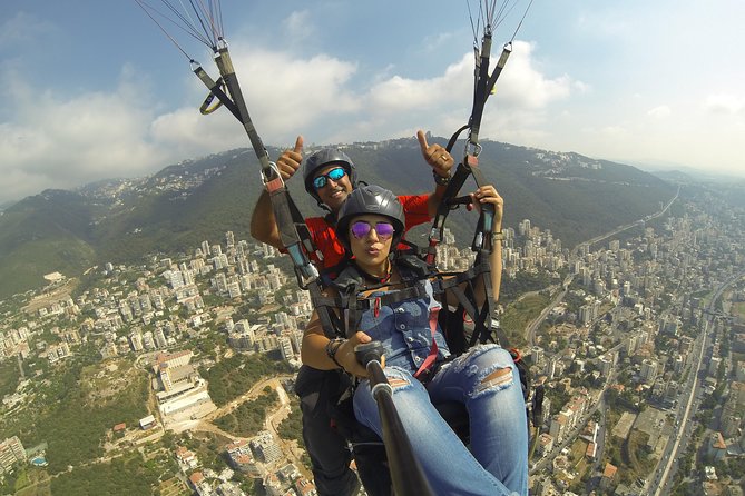 Paragliding Trip Over Lebanon - Jounieh Bay - Flying out from Harissa above Jounieh Bay