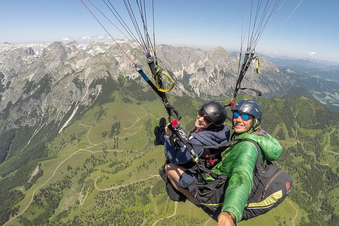 Private Tandem Paragliding Werfenweng Mt Bischling - The view toward the Hochkönig, Dachstein, and Tennengebirge