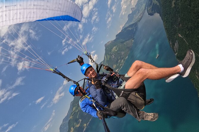 Tandem Paragliding Flight in the Lucerne Region - Going up the mountain and reaching the launch point