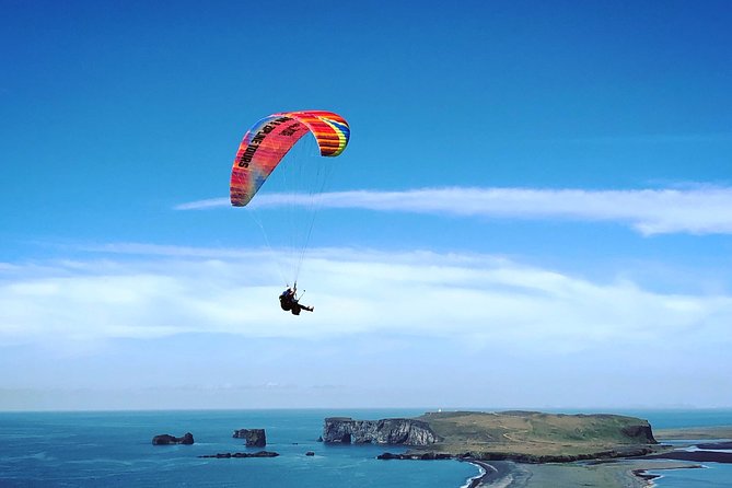 Tandem Paragliding Flights from Vik - Reynisfjara Beach from the air