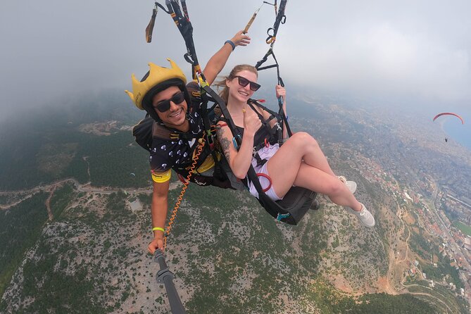 Tandem Paragliding in Alanya, Antalya Turkey with a Licensed Guide - Floating above the castle and Cleopatra Beach