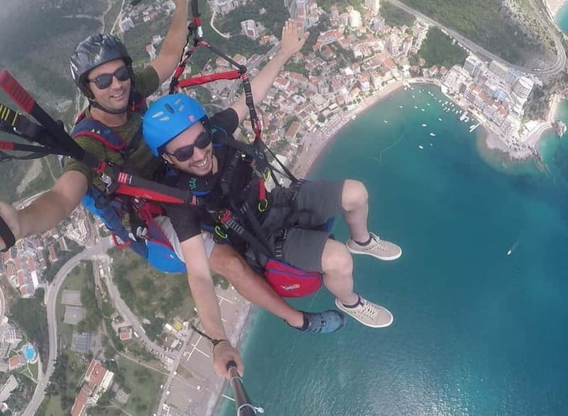 Tandem Paragliding in Budva with Expert Pilots/All-inclusive - From Brajići Mountain to Budva Beach