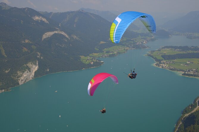 Tandem Paragliding St. Gilgen - Wolfgangsee - Taking off from Zwölferhorn at 1,522 meters