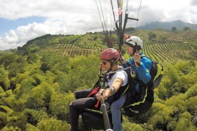 Unique experience flying paragliding