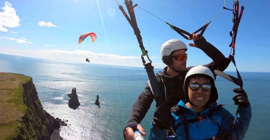 Vík: Paragliding Tandem Flight - The short scenic stop in Vík
