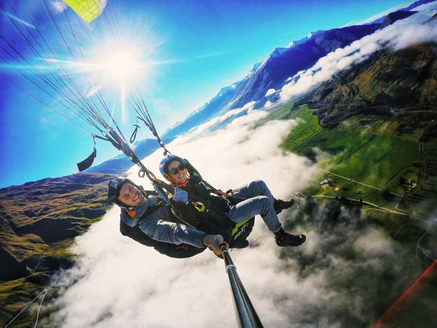 Wanaka: Tandem Paragliding Experience - Lake Wanaka and the Twin Waterfalls from above